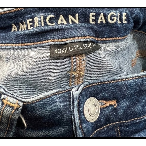 American Eagle Sz 8 Reg Super Hi-Rise Jegging Jeans Raw Hem N(e)xt Level Stretch - Picture 5 of 6